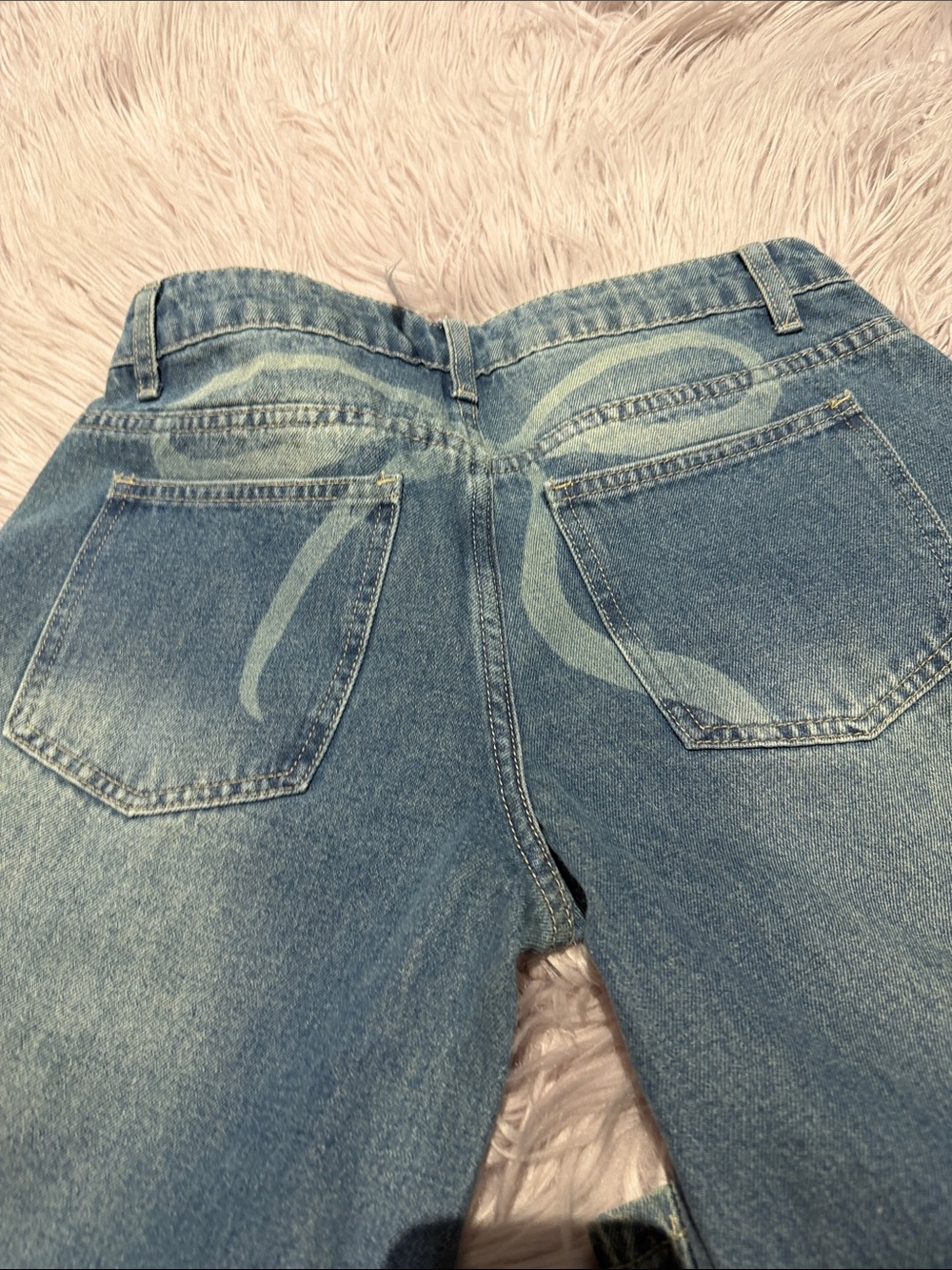 Edikted Wide Leg Blue Jeans - Picture 3 of 7